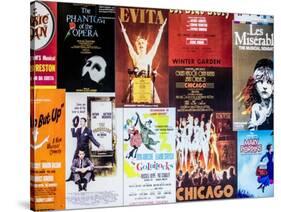 NYC Street Art - Patchwork of Old Posters of Broadway Musicals - Times Square - Manhattan-Philippe Hugonnard-Stretched Canvas