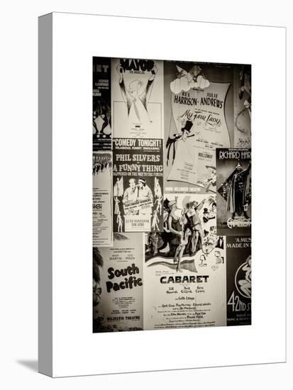 NYC Street Art - Patchwork of Old Posters of Broadway Musicals - Times Square - Manhattan-Philippe Hugonnard-Stretched Canvas