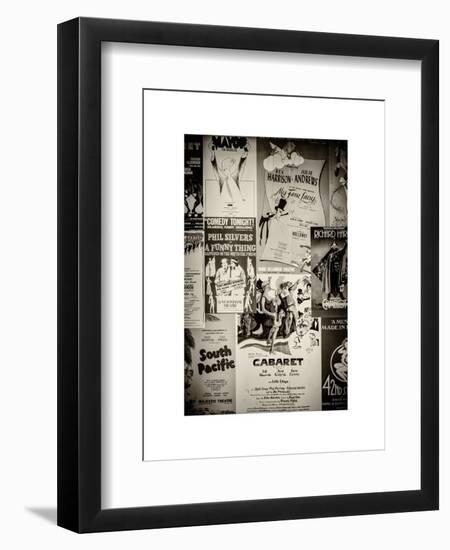 NYC Street Art - Patchwork of Old Posters of Broadway Musicals - Times Square - Manhattan-Philippe Hugonnard-Framed Art Print