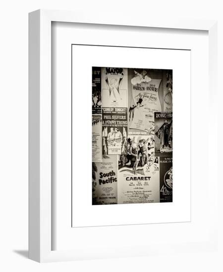 NYC Street Art - Patchwork of Old Posters of Broadway Musicals - Times Square - Manhattan-Philippe Hugonnard-Framed Art Print