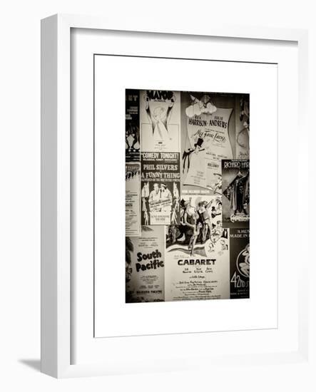 NYC Street Art - Patchwork of Old Posters of Broadway Musicals - Times Square - Manhattan-Philippe Hugonnard-Framed Art Print