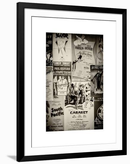 NYC Street Art - Patchwork of Old Posters of Broadway Musicals - Times Square - Manhattan-Philippe Hugonnard-Framed Art Print