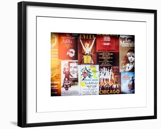 NYC Street Art - Patchwork of Old Posters of Broadway Musicals - Times Square - Manhattan-Philippe Hugonnard-Framed Art Print