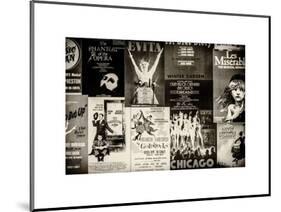 NYC Street Art - Patchwork of Old Posters of Broadway Musicals - Times Square - Manhattan-Philippe Hugonnard-Mounted Art Print