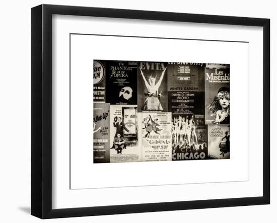 NYC Street Art - Patchwork of Old Posters of Broadway Musicals - Times Square - Manhattan-Philippe Hugonnard-Framed Art Print