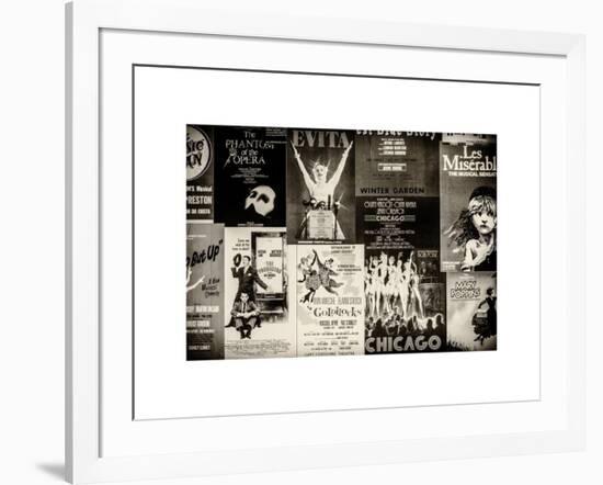 NYC Street Art - Patchwork of Old Posters of Broadway Musicals - Times Square - Manhattan-Philippe Hugonnard-Framed Art Print