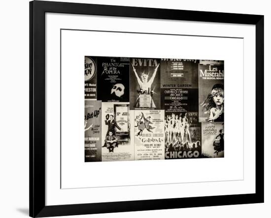 NYC Street Art - Patchwork of Old Posters of Broadway Musicals - Times Square - Manhattan-Philippe Hugonnard-Framed Art Print