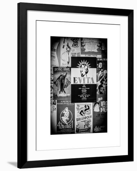 NYC Street Art - Patchwork of Old Posters of Broadway Musicals - Times Square - Manhattan-Philippe Hugonnard-Framed Art Print