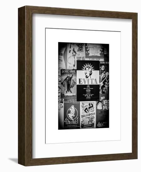 NYC Street Art - Patchwork of Old Posters of Broadway Musicals - Times Square - Manhattan-Philippe Hugonnard-Framed Art Print