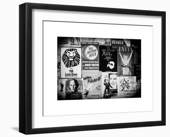 NYC Street Art - Patchwork of Old Posters of Broadway Musicals - Times Square - Manhattan-Philippe Hugonnard-Framed Art Print