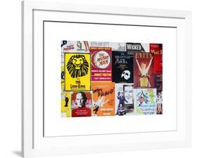 NYC Street Art - Patchwork of Old Posters of Broadway Musicals - Times Square - Manhattan-Philippe Hugonnard-Framed Art Print