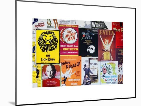 NYC Street Art - Patchwork of Old Posters of Broadway Musicals - Times Square - Manhattan-Philippe Hugonnard-Mounted Art Print