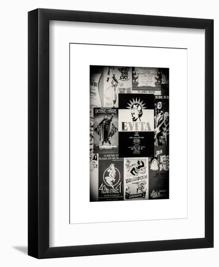 NYC Street Art - Patchwork of Old Posters of Broadway Musicals - Times Square - Manhattan-Philippe Hugonnard-Framed Art Print