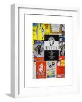 NYC Street Art - Patchwork of Old Posters of Broadway Musicals - Times Square - Manhattan-Philippe Hugonnard-Framed Art Print