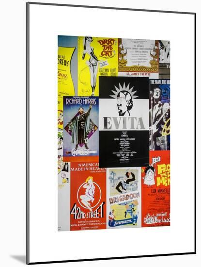 NYC Street Art - Patchwork of Old Posters of Broadway Musicals - Times Square - Manhattan-Philippe Hugonnard-Mounted Art Print