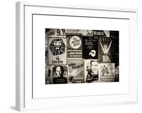 NYC Street Art - Patchwork of Old Posters of Broadway Musicals - Times Square - Manhattan-Philippe Hugonnard-Framed Art Print