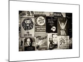 NYC Street Art - Patchwork of Old Posters of Broadway Musicals - Times Square - Manhattan-Philippe Hugonnard-Mounted Art Print