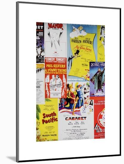 NYC Street Art - Patchwork of Old Posters of Broadway Musicals - Times Square - Manhattan-Philippe Hugonnard-Mounted Art Print