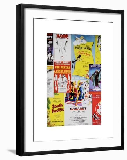 NYC Street Art - Patchwork of Old Posters of Broadway Musicals - Times Square - Manhattan-Philippe Hugonnard-Framed Art Print