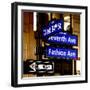 NYC Street Signs in Manhattan by Night - 34th Street, Seventh Avenue and Fashion Avenue Signs-Philippe Hugonnard-Framed Photographic Print