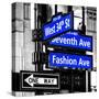 NYC Street Signs in Manhattan by Night - 34th Street, Seventh Avenue and Fashion Avenue Signs-Philippe Hugonnard-Stretched Canvas