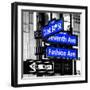 NYC Street Signs in Manhattan by Night - 34th Street, Seventh Avenue and Fashion Avenue Signs-Philippe Hugonnard-Framed Photographic Print