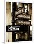 NYC Street Signs in Manhattan by Night - 34th Street, Seventh Avenue and Fashion Avenue Signs-Philippe Hugonnard-Framed Photographic Print