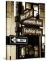 NYC Street Signs in Manhattan by Night - 34th Street, Seventh Avenue and Fashion Avenue Signs-Philippe Hugonnard-Stretched Canvas