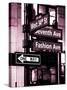 NYC Street Signs in Manhattan by Night - 34th Street, Seventh Avenue and Fashion Avenue Signs-Philippe Hugonnard-Stretched Canvas