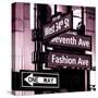 NYC Street Signs in Manhattan by Night - 34th Street, Seventh Avenue and Fashion Avenue Signs-Philippe Hugonnard-Stretched Canvas