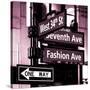 NYC Street Signs in Manhattan by Night - 34th Street, Seventh Avenue and Fashion Avenue Signs-Philippe Hugonnard-Stretched Canvas