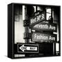 NYC Street Signs in Manhattan by Night - 34th Street, Seventh Avenue and Fashion Avenue Signs-Philippe Hugonnard-Framed Stretched Canvas