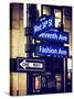 NYC Street Signs in Manhattan by Night - 34th Street, Seventh Avenue and Fashion Avenue Signs-Philippe Hugonnard-Stretched Canvas