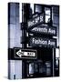 NYC Street Signs in Manhattan by Night - 34th Street, Seventh Avenue and Fashion Avenue Signs-Philippe Hugonnard-Stretched Canvas