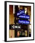 NYC Street Signs in Manhattan by Night - 34th Street, Seventh Avenue and Fashion Avenue Signs-Philippe Hugonnard-Framed Photographic Print