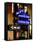 NYC Street Signs in Manhattan by Night - 34th Street, Seventh Avenue and Fashion Avenue Signs-Philippe Hugonnard-Framed Stretched Canvas