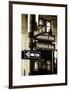 NYC Street Signs in Manhattan by Night - 34th Street, Seventh Avenue and Fashion Avenue Signs-Philippe Hugonnard-Framed Art Print