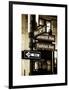 NYC Street Signs in Manhattan by Night - 34th Street, Seventh Avenue and Fashion Avenue Signs-Philippe Hugonnard-Framed Art Print