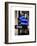 NYC Street Signs in Manhattan by Night - 34th Street, Seventh Avenue and Fashion Avenue Signs-Philippe Hugonnard-Framed Art Print