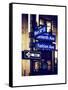 NYC Street Signs in Manhattan by Night - 34th Street, Seventh Avenue and Fashion Avenue Signs-Philippe Hugonnard-Framed Stretched Canvas