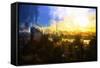 NYC Sunset Abstract-Philippe Hugonnard-Framed Stretched Canvas