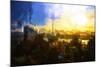 NYC Sunset Abstract-Philippe Hugonnard-Mounted Giclee Print