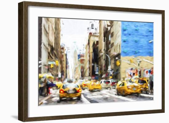 NYC Taxis - In the Style of Oil Painting-Philippe Hugonnard-Framed Giclee Print