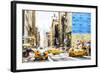 NYC Taxis - In the Style of Oil Painting-Philippe Hugonnard-Framed Giclee Print