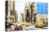 NYC Taxis - In the Style of Oil Painting-Philippe Hugonnard-Stretched Canvas