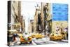 NYC Taxis - In the Style of Oil Painting-Philippe Hugonnard-Stretched Canvas