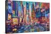 NYC Timeless Times Square with US Flag in Manhattan-M. Bleichner-Stretched Canvas