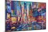 NYC Timeless Times Square with US Flag in Manhattan-M. Bleichner-Mounted Art Print