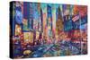 NYC Timeless Times Square with US Flag in Manhattan-M. Bleichner-Stretched Canvas