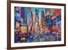 NYC Timeless Times Square with US Flag in Manhattan-M. Bleichner-Framed Art Print